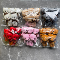 5PCS/Color , Wedding Bouquet Bear Plush Toy , 10CM Plush Stuffed TOY Bear Key Chain Doll