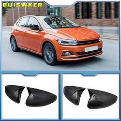 Pair M Style Rear View Mirror Covers For VW Polo 6 MK6 AW 2018-2021 & For Volkswagen POLO GTI 2018-2021 Mirror Caps Shell