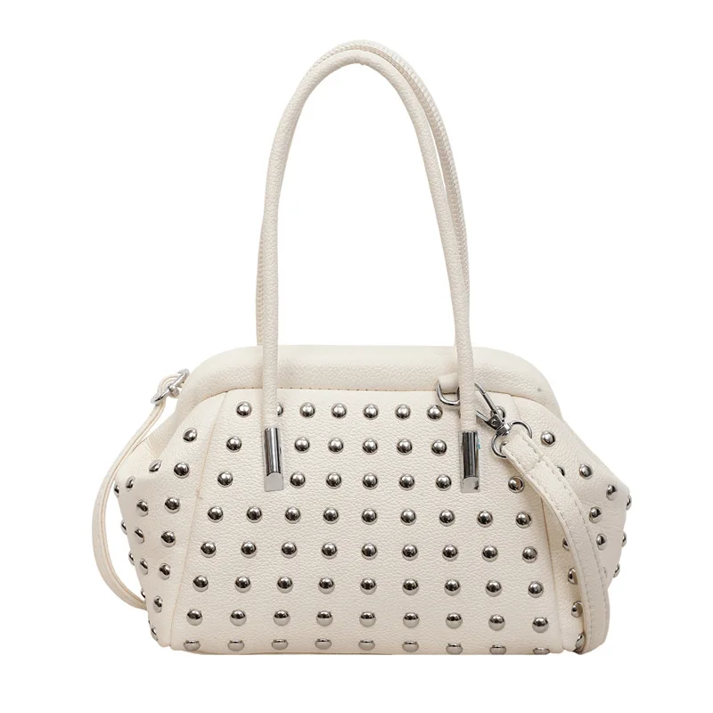 

Punk Style Studded Top-handle Bags For Women 2026 new Latest Luxury Designer Handbags Rivets Decor Shoulder Crossbody Bag small