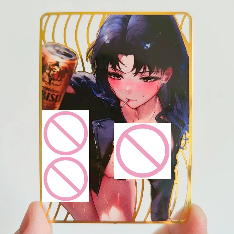 

Новая металлическая карта 63x88 мм из EVA с аниме-персонажем Кацураги Мисато, DIY, мультяшная, ACG, с полым рельефом, металлическая закладка, коллекционная карта для игр, игрушка, подарок