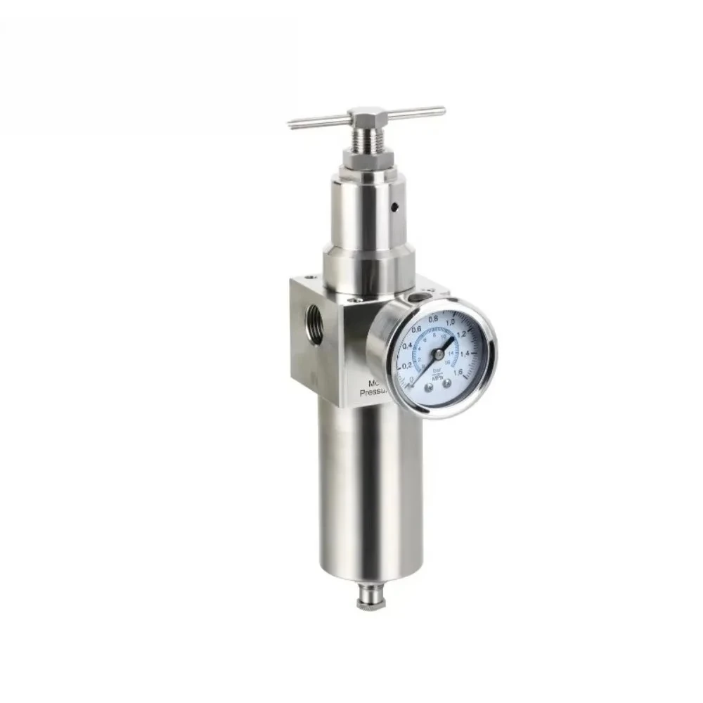 

SFR-400-03 Stainless Steel 316 Pneumatic Regulator Filter with bracket and gauge Port Size G3/8 Pressure 0~16Bar