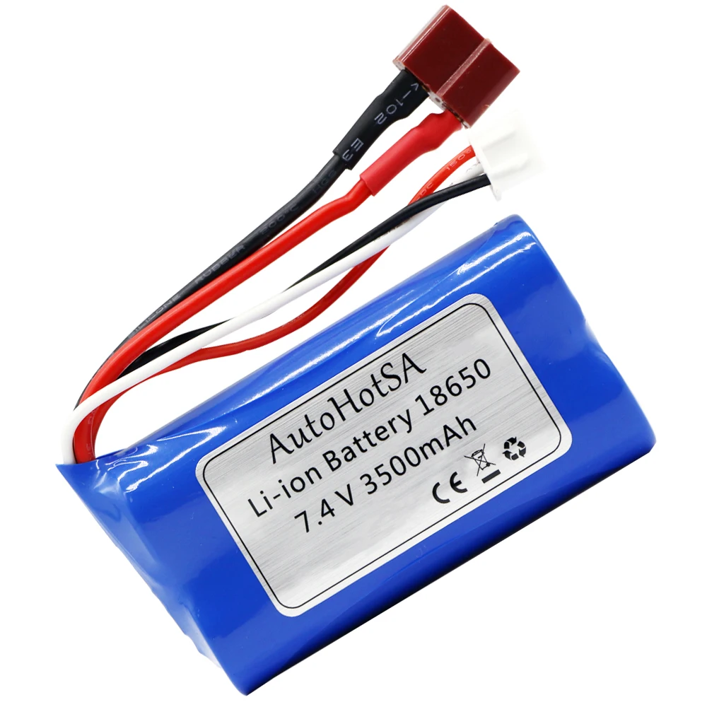 Mise à niveau 7.4V 3500mAh 2S Eddie ion batterie T prise et chargeur pour SCY-16101PRO SCY-16102PRO SCY-16103PRO SCY-16201PRO R/C pièces de voiture