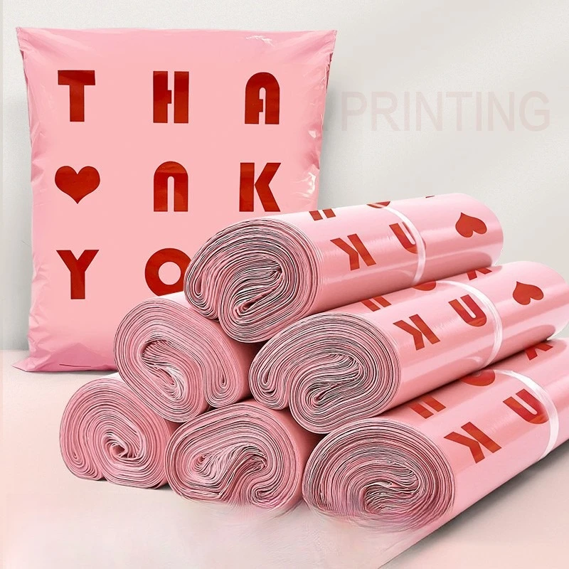 thickened-pink-print-poly-mailer-bag-waterproof-anti-break-tear-resistant-shipping-courier-packaging-for-daily-mailing