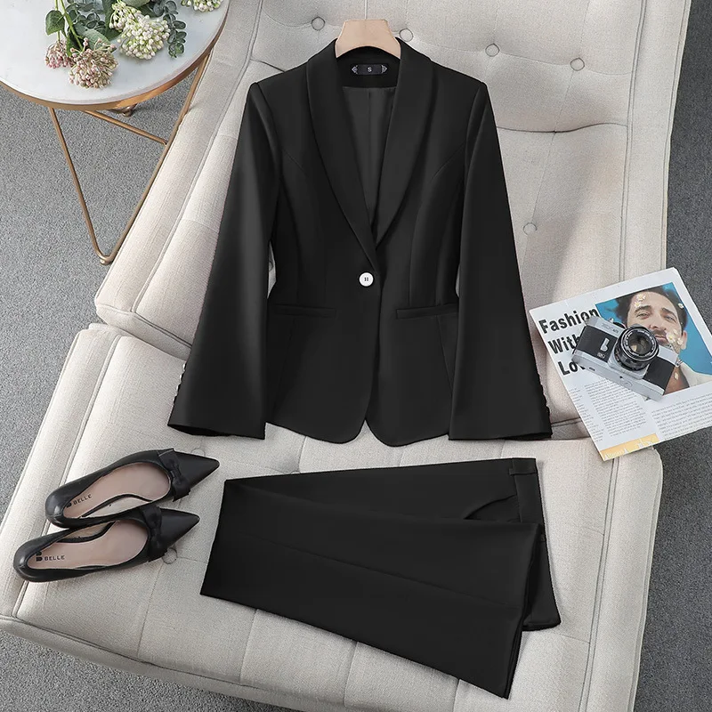 Red Blazer Jacket for Women Spring and Autumn Office Business Formal Wear Professional Workwear High-end Elegant Suit Set for Wo