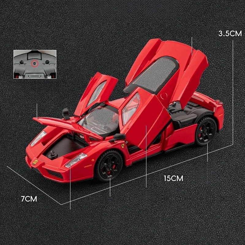1:32 enzo supercar alta simulação liga modelo carro brinquedo diecasts metal som luz puxar para trás veículo carro brinquedos para crianças