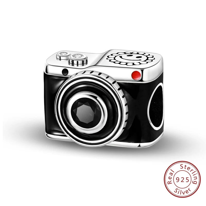 Hot Sales 925 Sterling Silver Charms Beads Pendant Black Camera Beads Fit Original Bracelet Charms Women Fashionable Jewelry