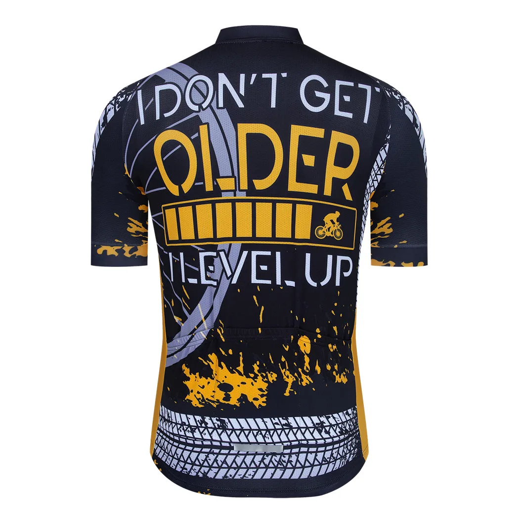 I Don't Get Older Cycling Jersey Men Short Sleeve Funny Bike Jersey Mountain Bicycle Clothing Tops Pro Team Cycling Shirt Ropa