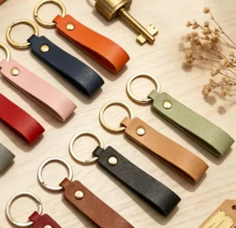 Personalized Name Rectangle PU Leather Bag Keychain Room Number Keyring Laser Customized Logo Car Key Chain Ring Gift