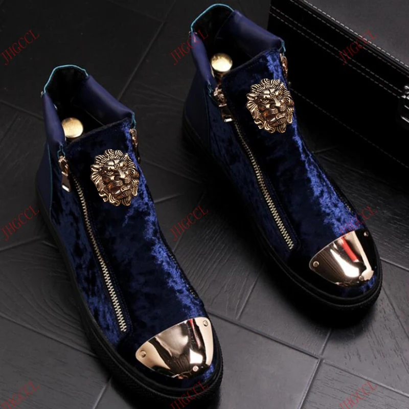 New breathable casual shoes Luxury loafers Solid rubber velvet zipper non-leather casual shoes