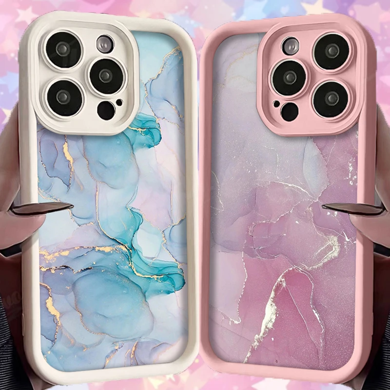 Nice Colorful Marble Phone Case for Samsung Galaxy S24 Ultra S23 FE S22 S21 Plus FE A54 A34 A14 A73 A53 A33 5G Silicone Cover