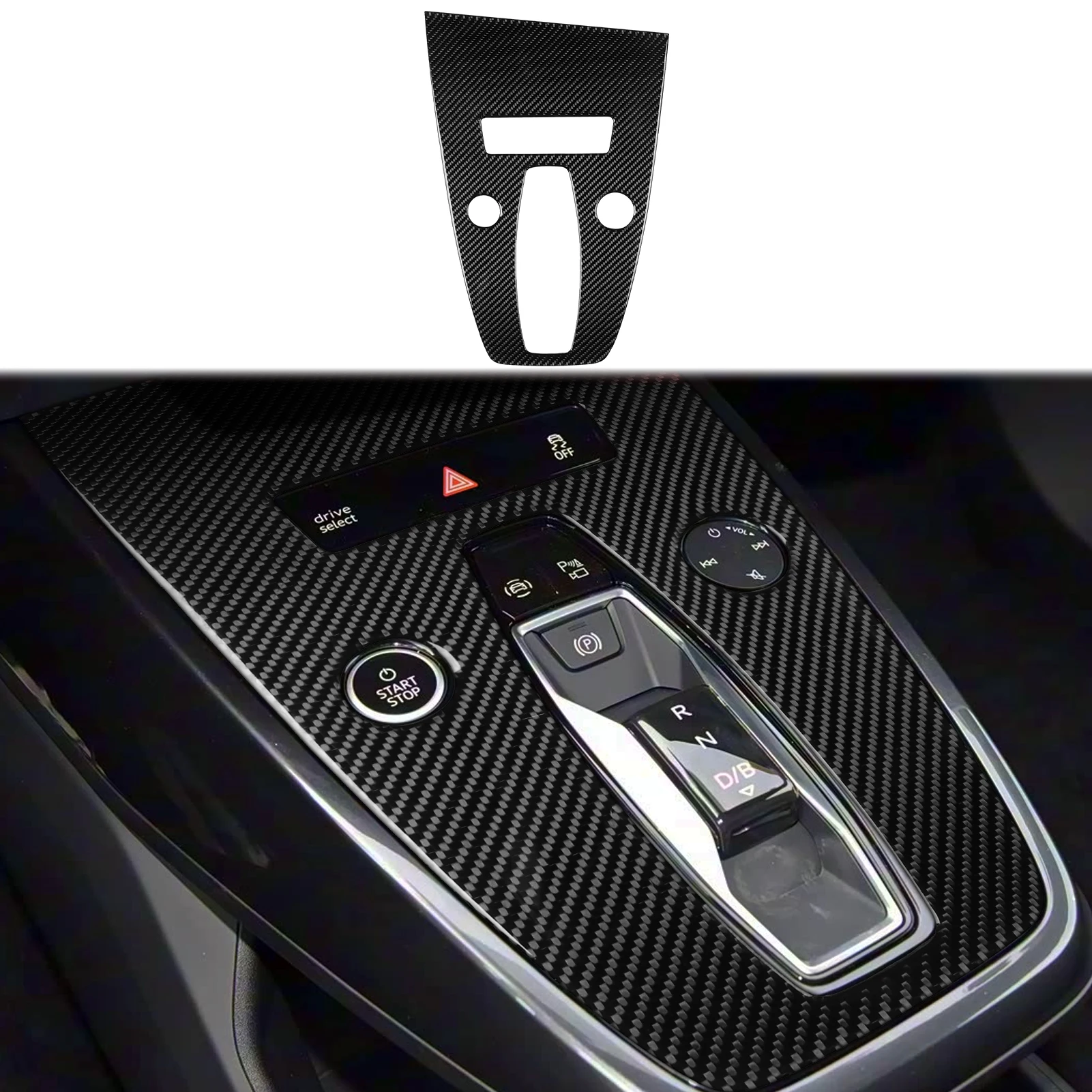 

Панель переключения передач или панель подстаканников из настоящего карбона для интерьера автомобиля Audi Q4 Q5 e-tron 22-24 (LHD/RHD)