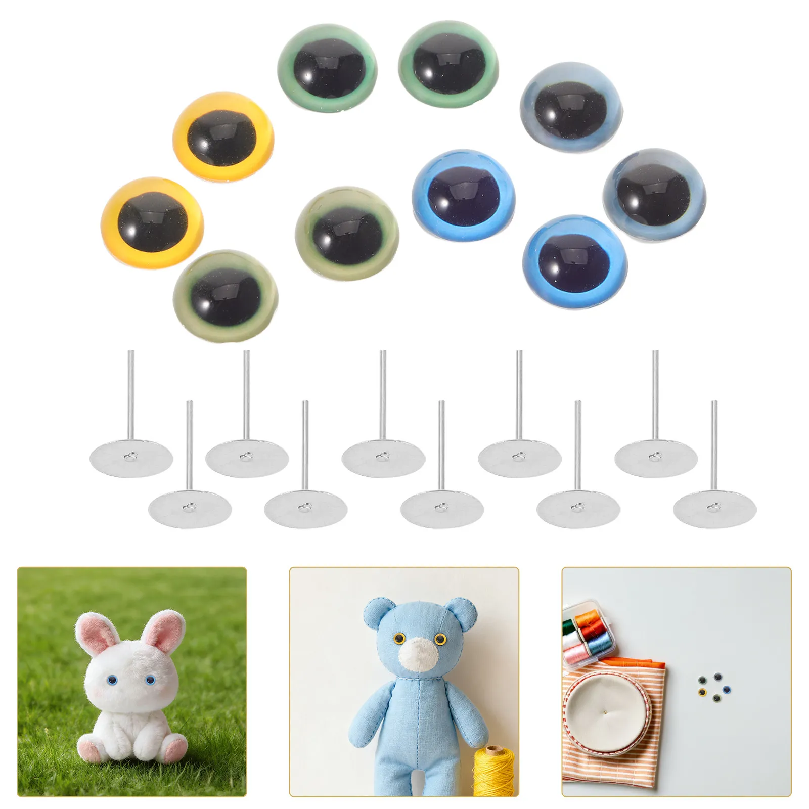 5Pairs Glass Cat Safety Eyes Realistic Handmade Eye Balls for Needle Felting Animal Craft Making Supplies 12Mm Glass Realistic