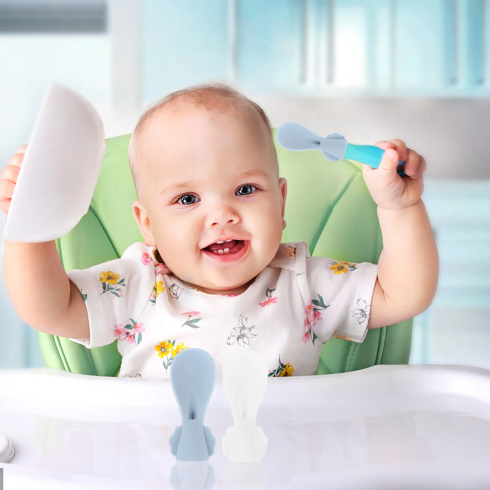 

Набор из 2 силиконовых ложек-дозаторов для детского питания, многоразовые, пищевые, для пюре и фруктов, для прикорма младенцев и малышей