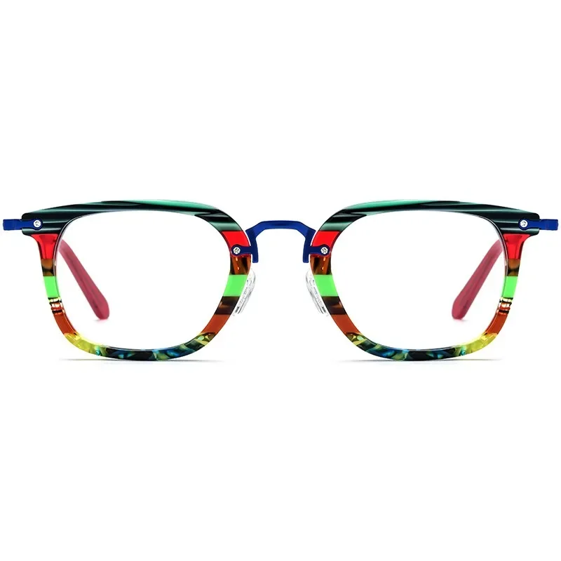 Plate Titanium Square Plate Glasses Frame Harajuku Glasses for Men and Women Can Be Equipped with Myopia Anti-blue Light Frame