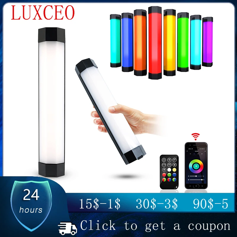 LUXCEO P200 IP67 Rainproof RGB Tube Built-in Battery & Magnet With APP Control LED Video Light For Studio Photo Product Lighting