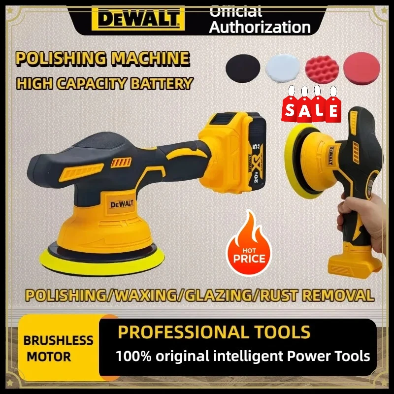 

Беспроводная полировальная машинка Dewalt 20В с 8 скоростями, цифровым дисплеем и долгим сроком службы батареи для авто, электрическая полировальная машина для воскования и полировки, электроинструмент