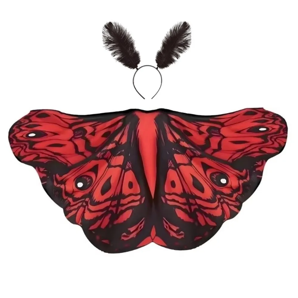 Elegant Polyester Butterfly Wing Shawl with Headpiece DIY Decor Moth Shawl Moth Themed Costume Themed Parties