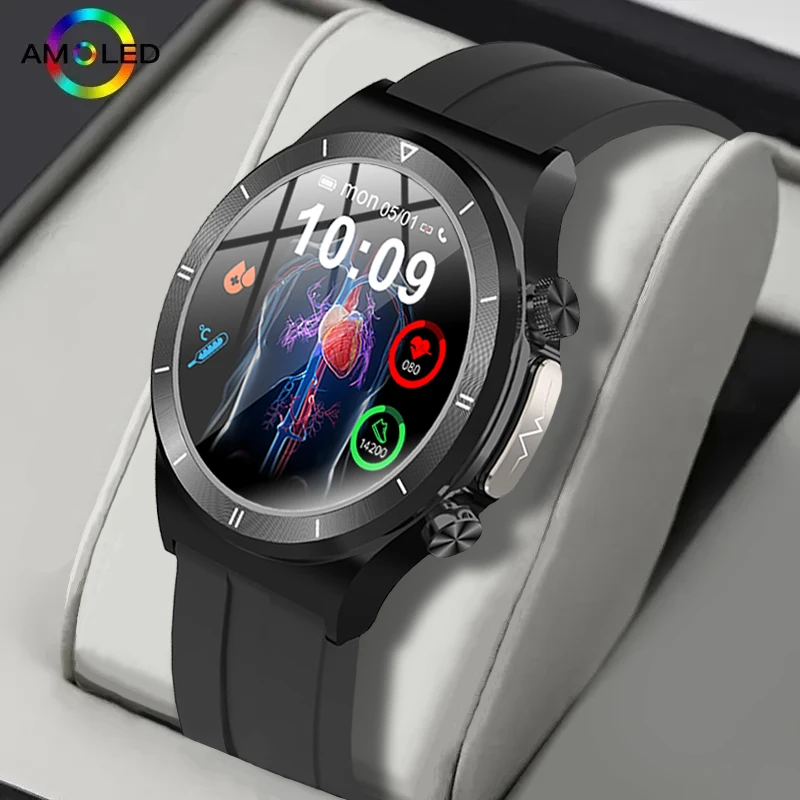 Nuevo reloj de llamada inteligente para hombre, frecuencia cardíaca, presión arterial, monitoreo de salud, reloj con pantalla táctil HD de 1,39 pulgadas 360*360