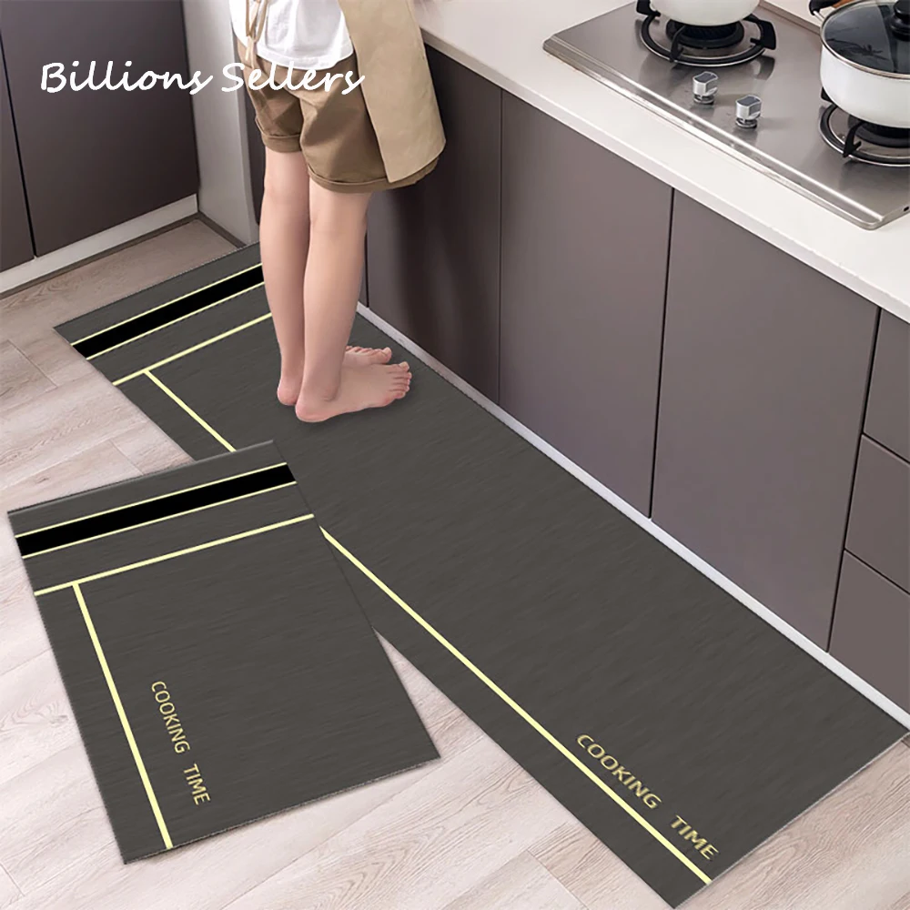 Kitchen Absorbent Mat Non-Skid Waterproof Wipeable Comfort Standing Kitchen Rugs and Mats Wipeable Wash Free Long Strip Carpet