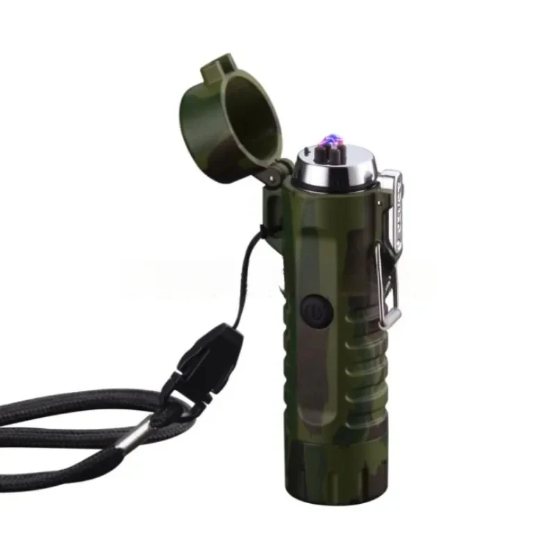 

Outdoor camping LED flashlight double sealing waterproof USB charging lighter