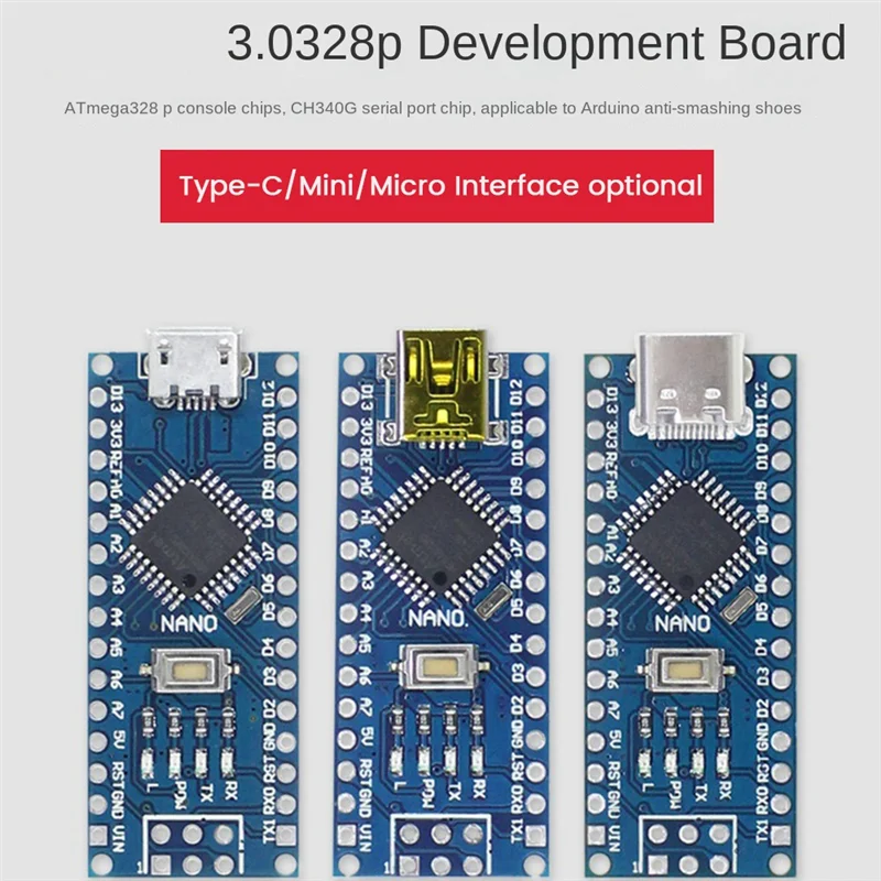 

HFES NANO V3.0 328P Макетная плата ATMEGA328P MCU Улучшенная версия C Плата для программирования