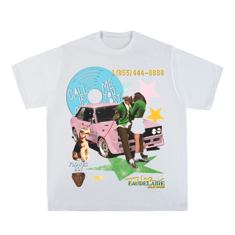 

RULEE Tyler The Creator Rap Retro Trend High Quality Short Sleeve Summer Rap T-shirt for Men and Women