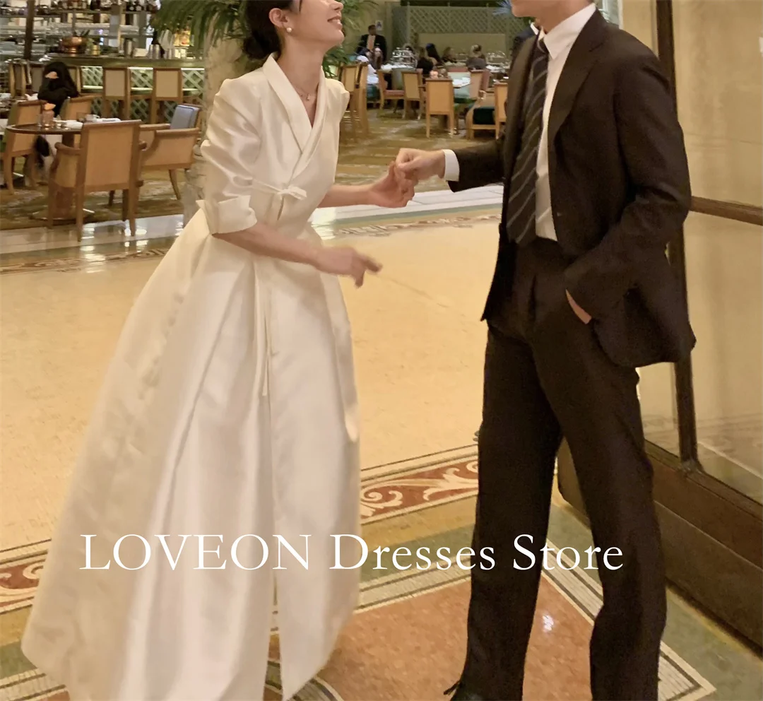 Hanbok Fashion Korea Garden Evening Dresses 2024 Short Sleeves Formal 프롬드레스 Customized White Prom Gowns Party Women Bride