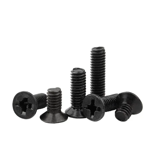 Imagen 2 del producto 10 Uds./lote M1.6 M2 M2.5 M3 M3.5 M4 negro 304 tornillos avellanados de cabeza plana cruzada de acero inoxidable