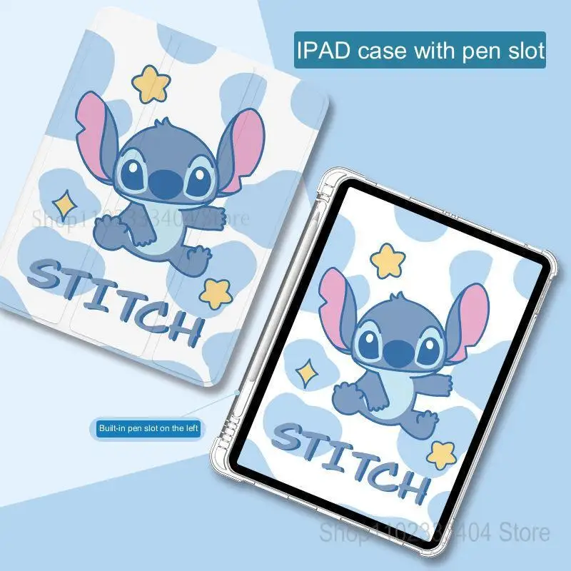 Imagem -03 - Disney-stitch Airbag Capa Protetora Ipad Air Mini Ipad Pro 2023 129 Slot para Caneta