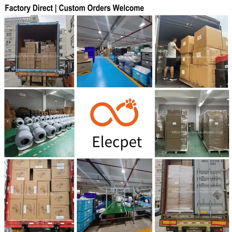 Elecpet Oem Smart App Control Self-Cleaning Automatic Open-Top Cat Box with Dual Safety Sensors and Odor-Free System
