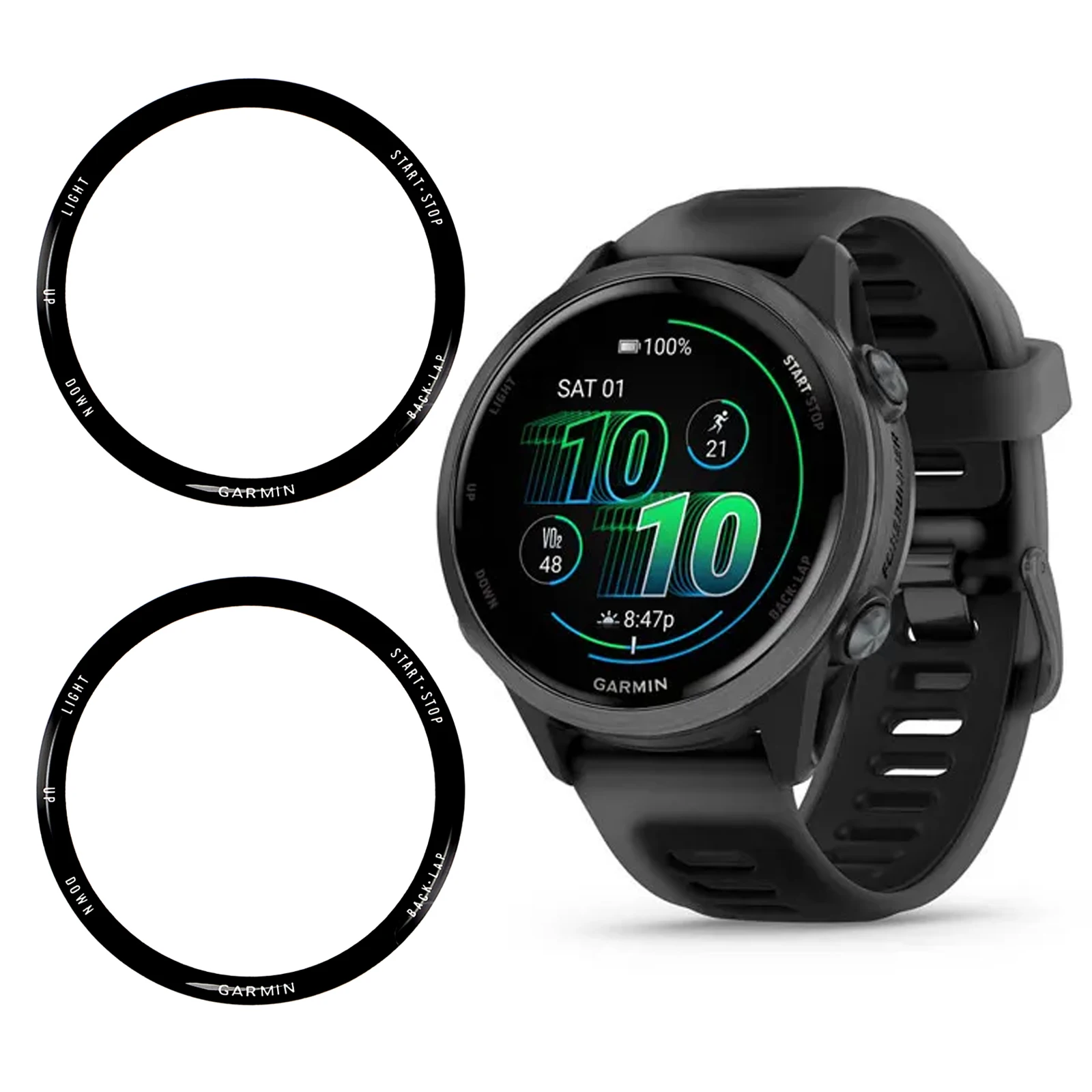 

2 шт./упак. для Garmin Forerunner 970/570 47 мм Защитная пленка для экрана Smart Watch HD Прозрачная пленка из ПММА (черный край)