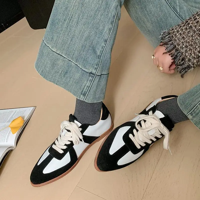 Retro Casual Shoes Pointed Flat Shoes 2024 Spring New Single Shoe Women