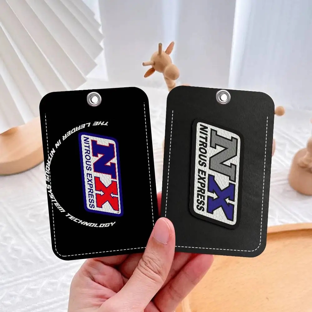 

NX N-Nitrous E-Express 1Pc Access Card Case Leather Card Holder Keychain Key Ring Door Access Tags ID Card Case Keychain