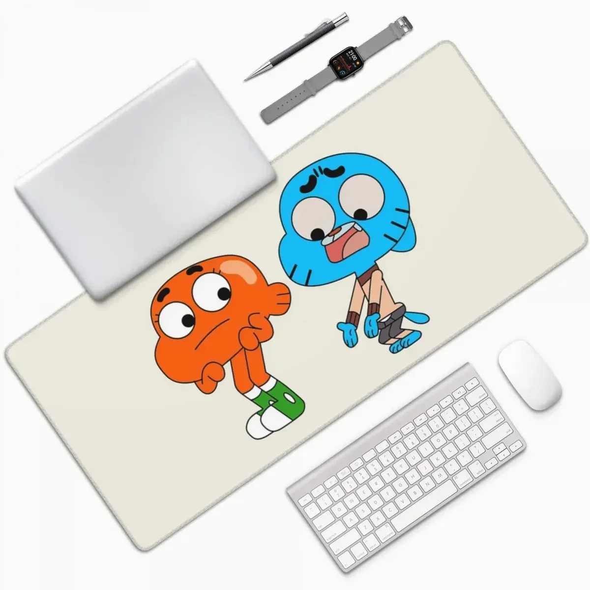

Gumball And Darwin, What The What Большой коврик для мыши Компьютерная клавиатура Коврик для мыши Игровой ПК Ноутбук Настольный коврик Аксессуары Настольные коврики