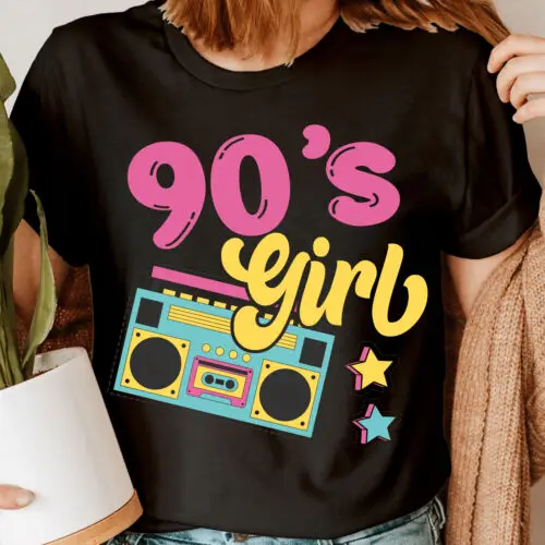 90s Party Girl Stepback 1990s Fancy Dress 90 Costume Womens T-Shirts Tee Top#DNE