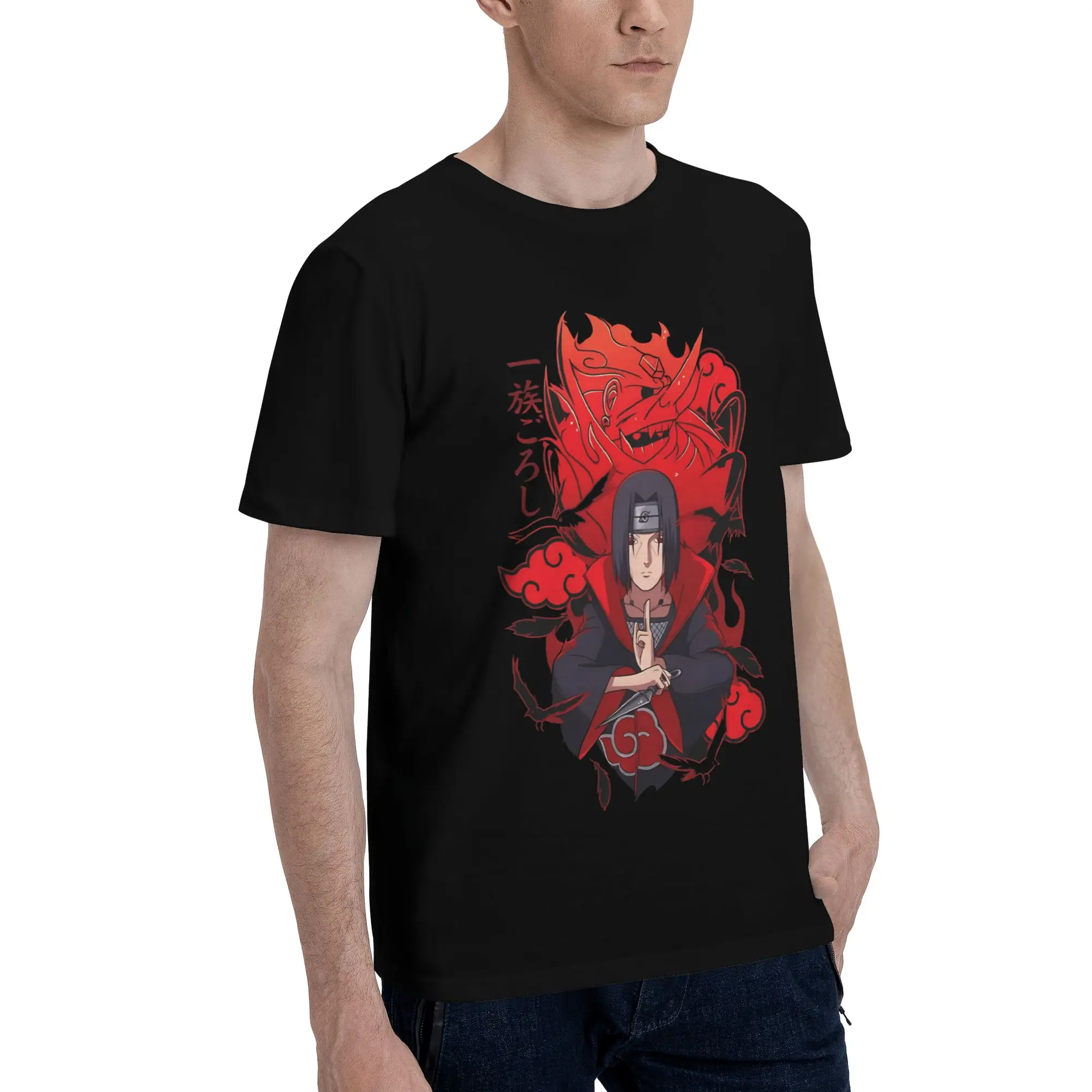 The Calm Assassin Carrying a Bloody Truth  Funny Graphic 100% Cotton T-Shirt Bandai NARUTO Tops Tees For Men