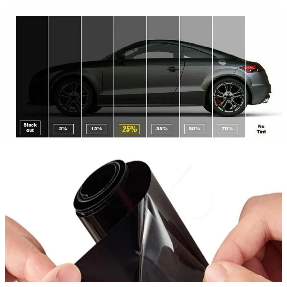 VLT46% IRR95% IR5095 Car Window Film, Nano‑Ceramic Titanium Nitride, Anti‑Scratch 99% UV Protection Glare Reduction Solar Tint