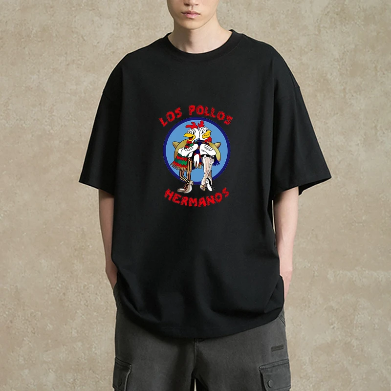 

Funny chicken brothers printed short sleeve T-shirts Men Women harajuku fashion casual T shirt Cotton High Quality Tops Unisex