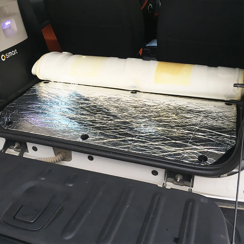 Aislamiento acústico de fibra de vidrio para coche, amortiguación para Smart 451 Smart 453, espuma de celda cerrada, capó de coche, cortafuegos para