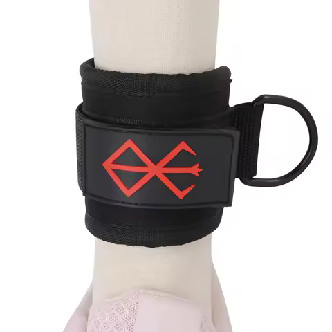 Anime Berserk Ankle Straps for Cable Machines (Pair) - Double D-Ring Attachment