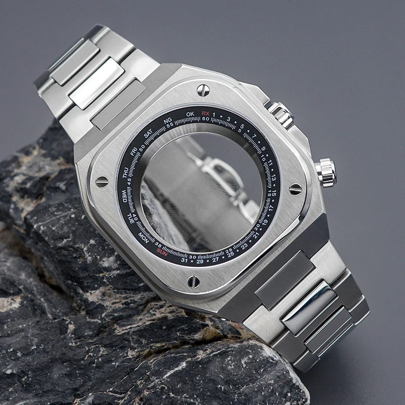 

New Design Square Watch Case Fit Japan Seiko NH35 NH36 4R 7S Automatic Movement 316L Stainless Steel Sapphire Glass 150M Water