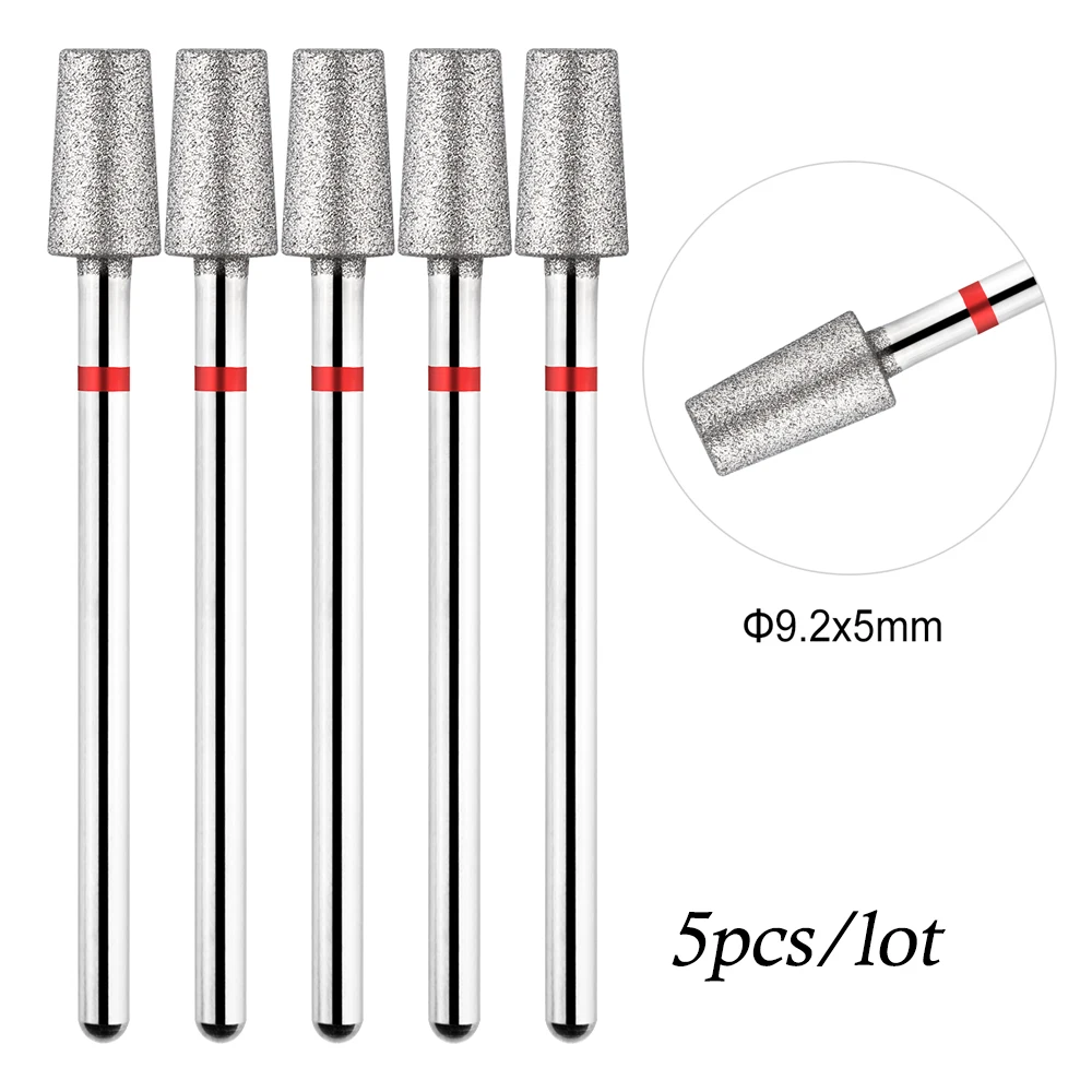 TP 5 teile/los Diamant Nagel Bohrer Bits 3/32'' Flamme Nagel Bits Elektrische Fräser Für Maniküre Rotary Häutchen sauber Nagel Werkzeuge