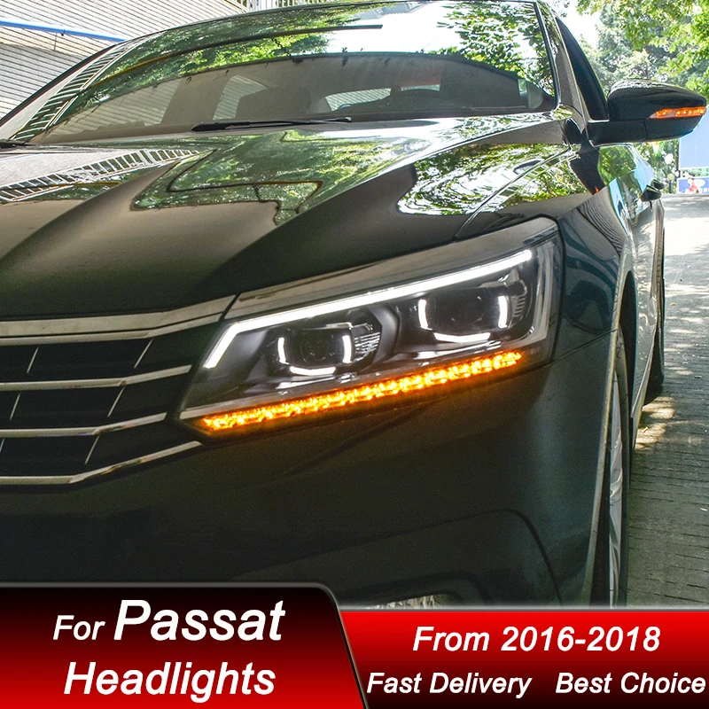 Car Headlights For VW Passat 16-18 new style LED Auto Headlamp Assembly Upgrade High Configure Projector Lens Accessories Kit