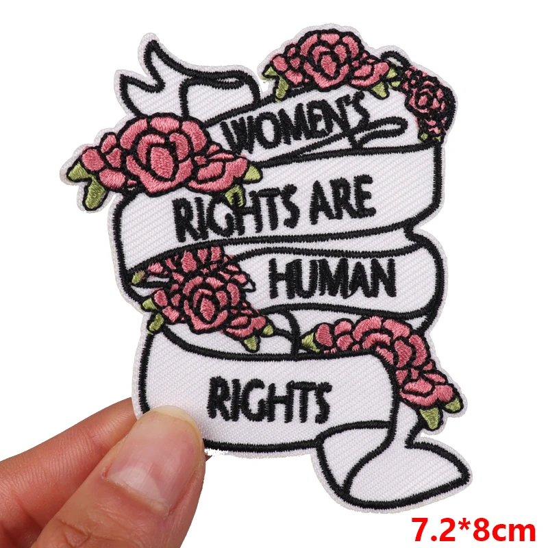 Girl Power/Feminist Embroidery Patch Iron On Patches For Clothing thermoadhesive Patches On Clothes Jacket Embroidered Stickers
