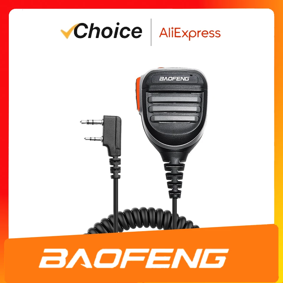 Baofeng-walkie-talkie UV-5R PTT, altavoz de UV-9R a prueba de agua, Radio, micrófono, Keenwood, tipo de 2 pines, micrófono de mano para UV-82, UV16, 888S