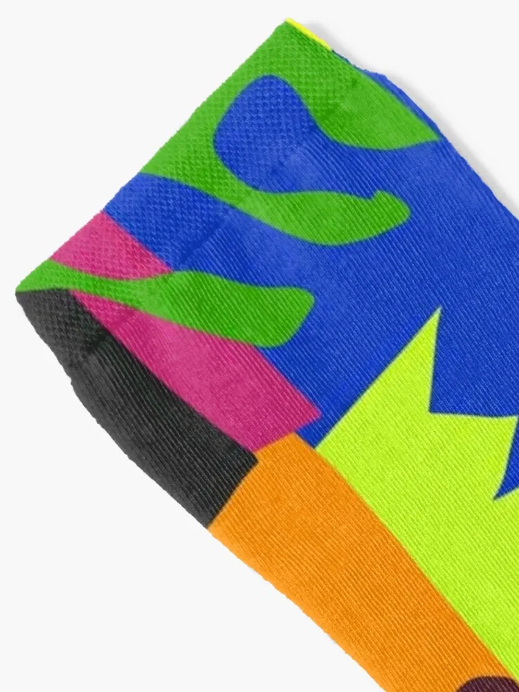 Matisse Inspired Colorful Collage #3 Socks Cotton Socks Men