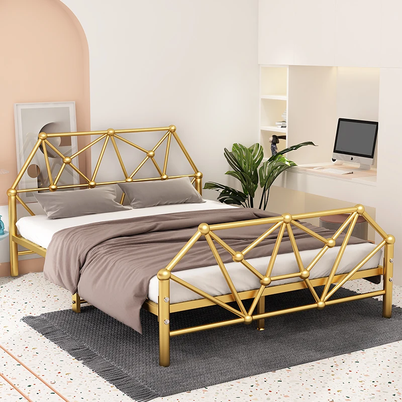 

Creative Luxury Iron Bed Aesthetics Adult Simple Comfortable Double Bed Romantic Unusual Sleeping Nordic Muebles Hotel Furniture