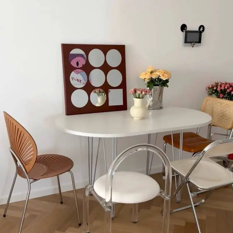 

Japanese Oval Dining Tables Design Party Event White Kitchen Dining Tables Modern Space Saving Mesas De Comedor Furniture Home