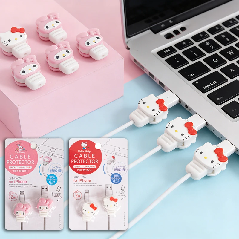 

Hello Kitty Cable Protector Cute USB Charging Cable Anti Fracture Cover For Suitable Various Models Phone Accessory Girl Gifts