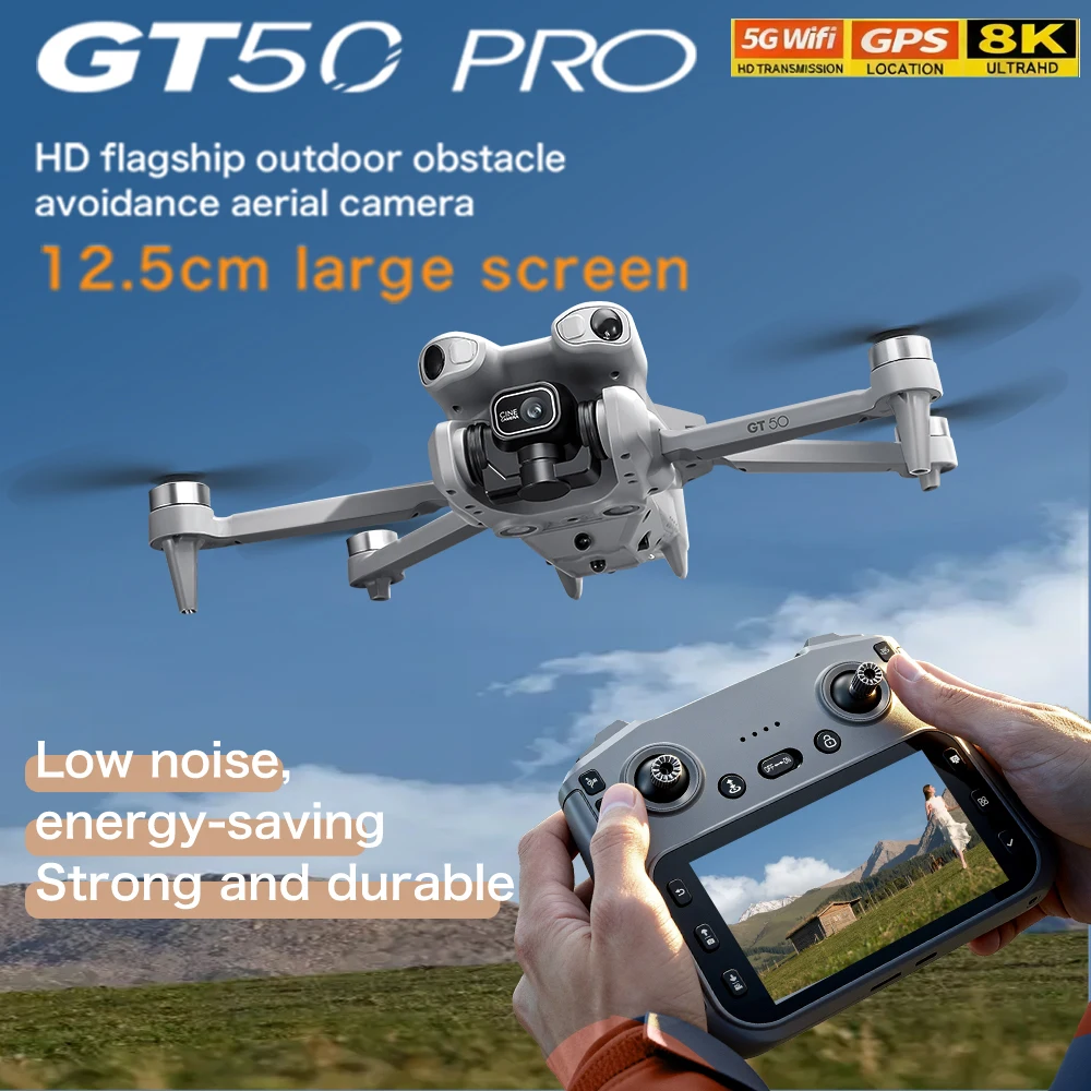 

2026 НОВЫЙ GT50 PRO RC Дрон 8K HD Двойные камеры WiFi GPS Полет Аэрофотосъемка Квадрокоптер с дистанционным управлением RC Игрушки Подарки